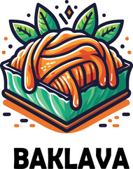 Baklava logo icon vector white background .