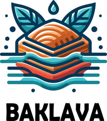 Baklava logo icon vector white background .