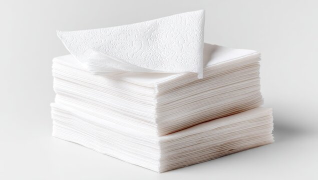 A stack of white tissues