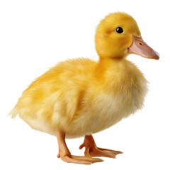 Cute Little Yellow Duck on Transparent Background