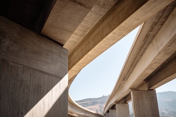 Abstract Concrete Highway Overpass