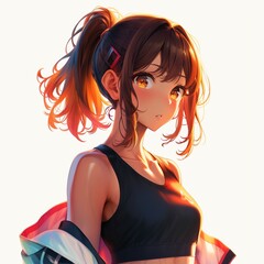 Naklejka premium アニメ調の美少女の切り抜き用素材