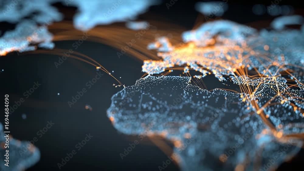 Aufkleber global connectivity: a breathtaking visualization illuminates a complex network of interconnected ro