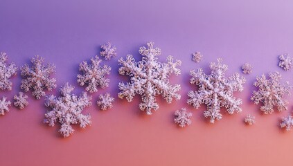 White snowflakes on a gradient background
