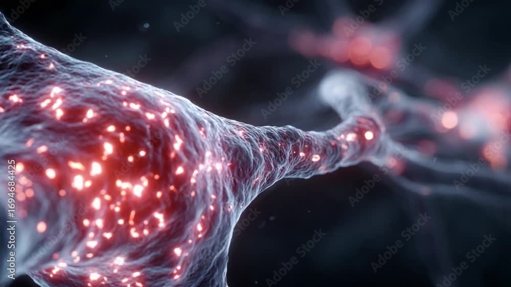 Poster neural network brilliance: an electrifying close-up of neural pathways, showcasing the vibrant activ