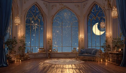 Obraz premium Grand, starry night room