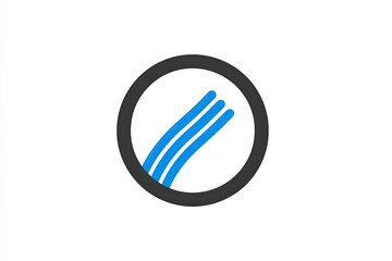 Abstract circular logo with three blue lines