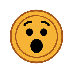 Fototapeta premium character emotion coin surprise vector on white background Vector icon character with emotion