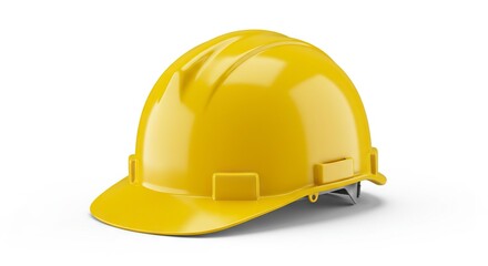 A yellow hard hat a safety helmet commonly used in construction or industrial settings