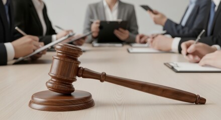 Legal Professionals Discussing Important Decisions Around a Conference Table