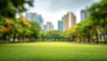 Fototapeta premium Out-of-focus urban park scene
