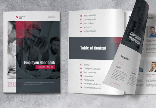 HR Employee Handbook Template Brochure
