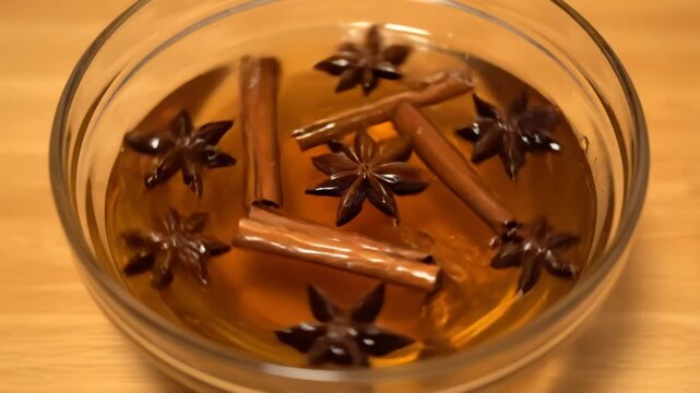Star Anise and Cinnamon Swirl in Syrupy Vortex