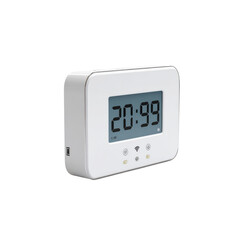 Modern White Digital Clock with USB Port and Wifi Connectivity