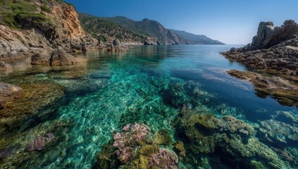 Crystal-clear coastal cove