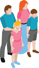 Obraz premium vector illustration of a family