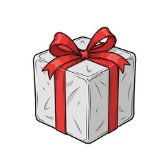 gift box with red ribbon