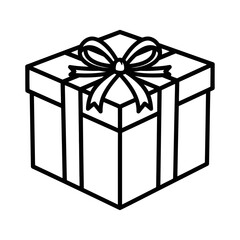 white gift box with ribbon