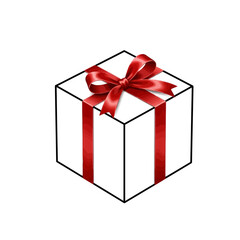 red gift box with ribbon