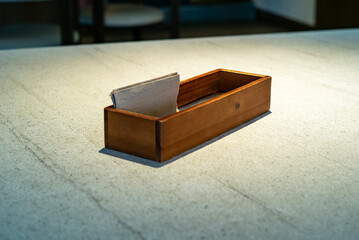 wooden box with gold ornaments
