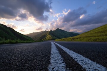 Scenic mountain road at sunset (4)