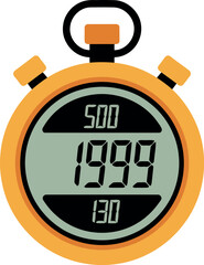 Retro stopwatch timer digital display vintage timekeeping device vector