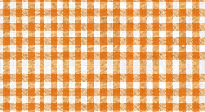 Orange Gingham Pattern Texture.
