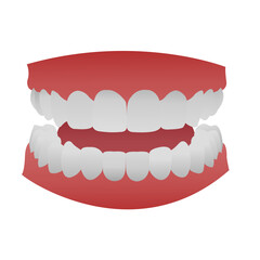 Illustrations showing teeth in an unhealthy state and teeth in a healthy state