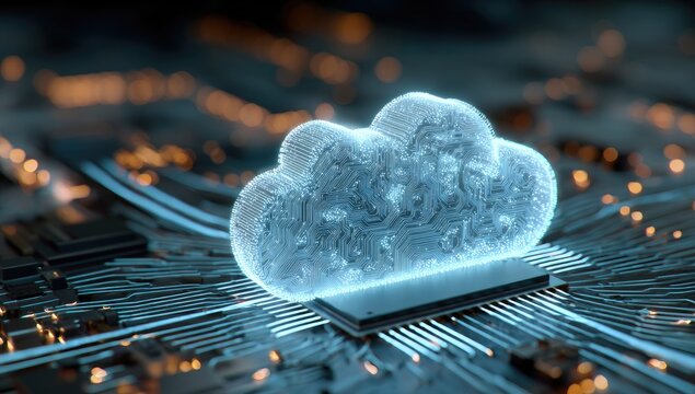 Holographic cloud over circuit board
