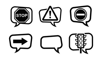 Traffic Signs in Speech Bubbles Stop, Yield, and Informative Symbols for Communication