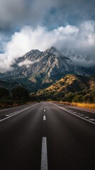 Mountain road stretches ahead