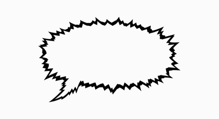 Spiky dialogue cloud for intense communication, a blank comic-style graphic element representing a scream or shock