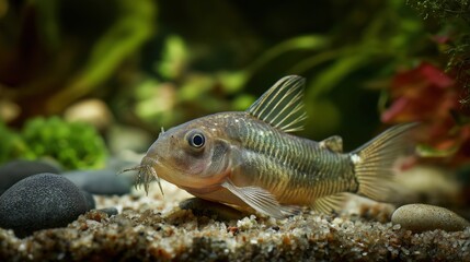 Fototapeta premium Close-Up of a Freshwater Fish in Aquarium
