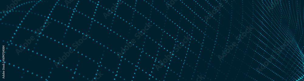 Poster futuristic dot wave. abstract digital particle wave. technology background. colored musical wave. da