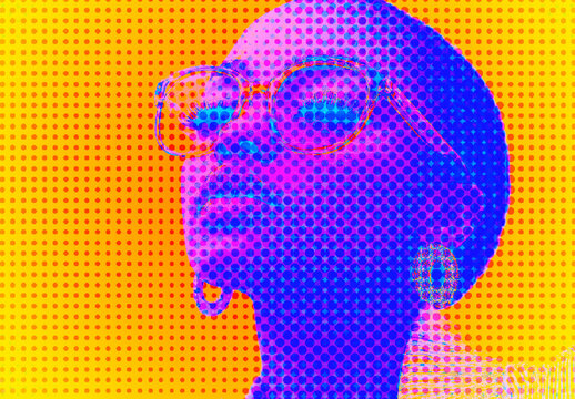 Yellow And Blue Psychedelic Pop Art Duotones Photo Effect