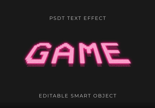 Pink CRT Scanline Arcade Text Effect Pixel Retro Font