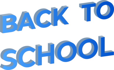 Back to School 3D Typography Isolated on Transparent Background