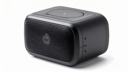 Obraz premium Compact portable speaker with wireless connectivity modern audio gadget isolated on white background 