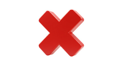 Obraz premium Red 3D Cross Symbol on Transparent Background