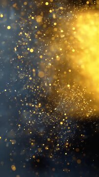 Dreamy abstract golden light on dark background, ideal for backgrounds, digital art, graphic design, marketing materials, and product packaging.