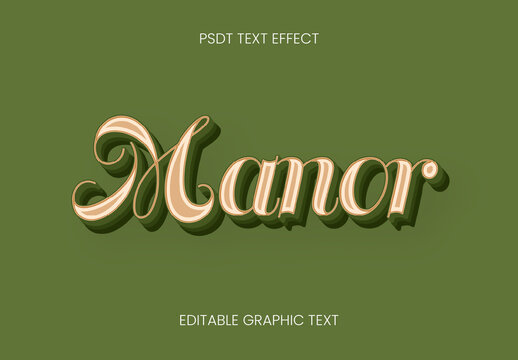 Beige And Green Vintage Font Elegant Classic Text Effect