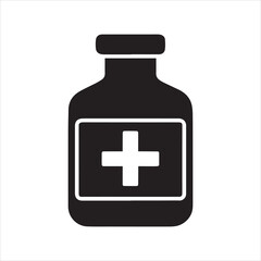 Obraz premium Medicine Bottle Icon Vector Illustration