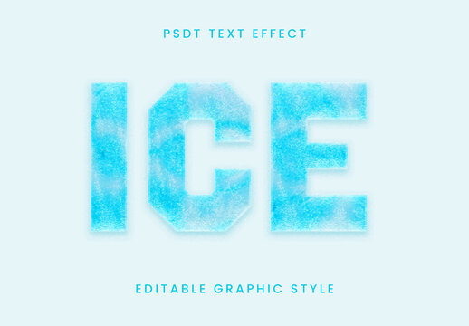 Blue And White Ice Frozen Font Cold Bold Text Effect