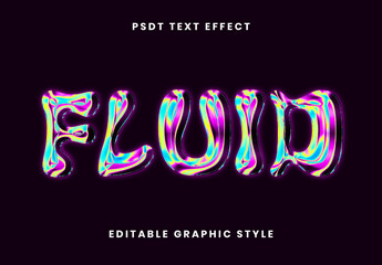 Colorful Iridescent Oil Font Liquid Chrome Text Effect