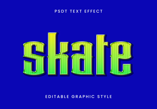 Green Gradient Striped Retro Font Embosseded Bold Text Effect