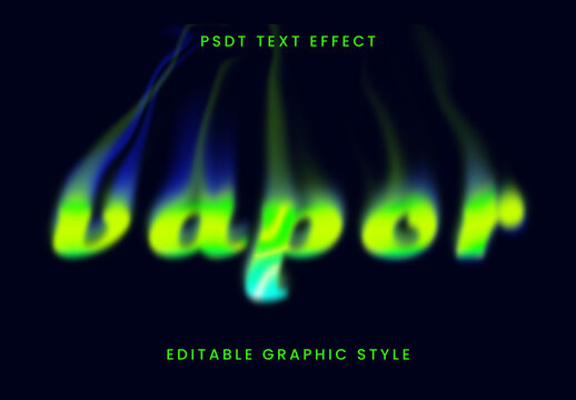 Green Vapor Flame Font Smoke Blur Text Effect