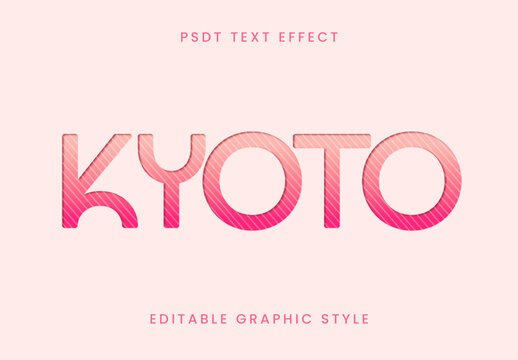 Pink And Red Minimalist Stripes Font Elegant Modern Text Effect