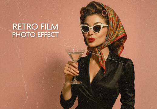 Pink Retro Film Photo Effect