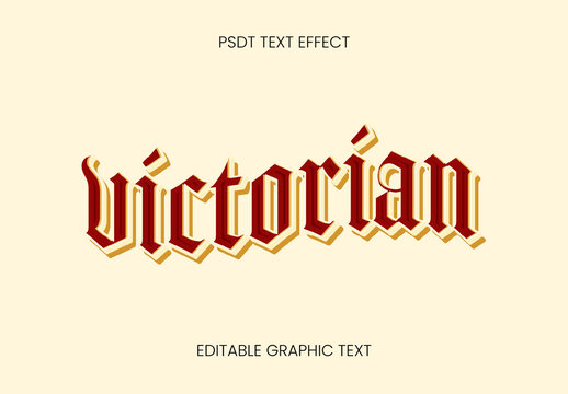 Red And Gold Vintage Font 3D Elegant Victorian Text Effect