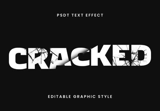 White Broken Text Effect Cracked Glass Font